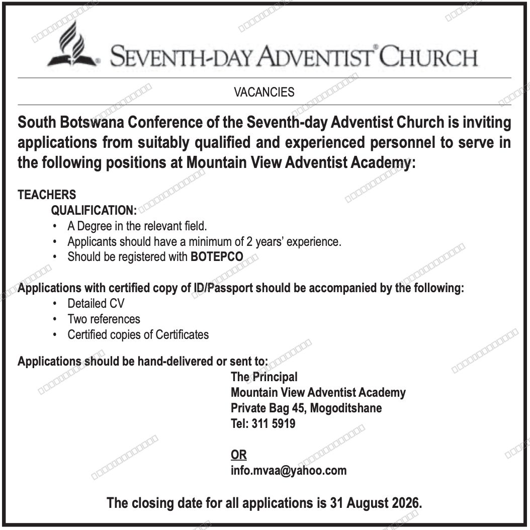 Original job advert — Jobs Botswana