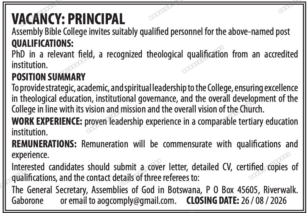 Original job advert — Jobs Botswana