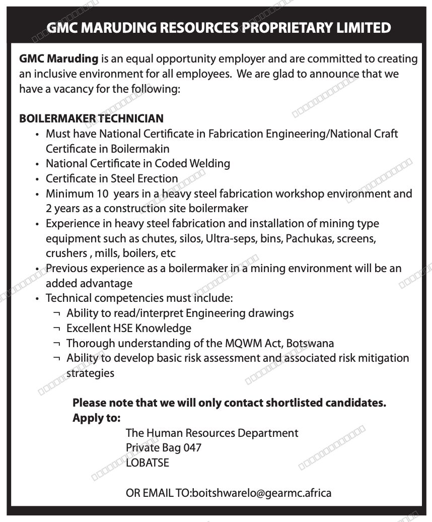 Original job advert — Jobs Botswana