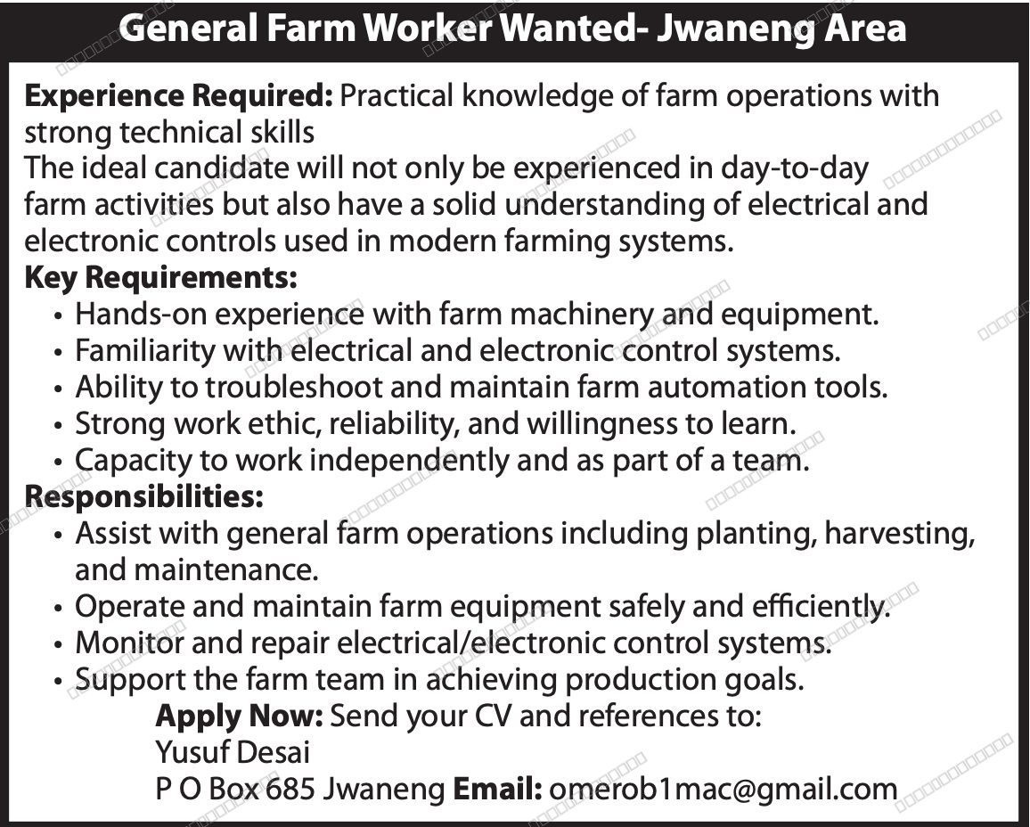 Original job advert — Jobs Botswana