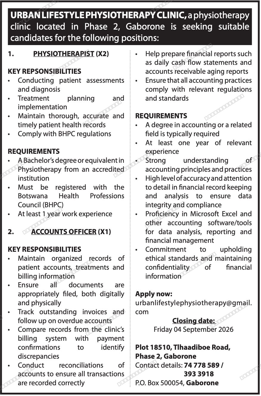 Original job advert — Jobs Botswana