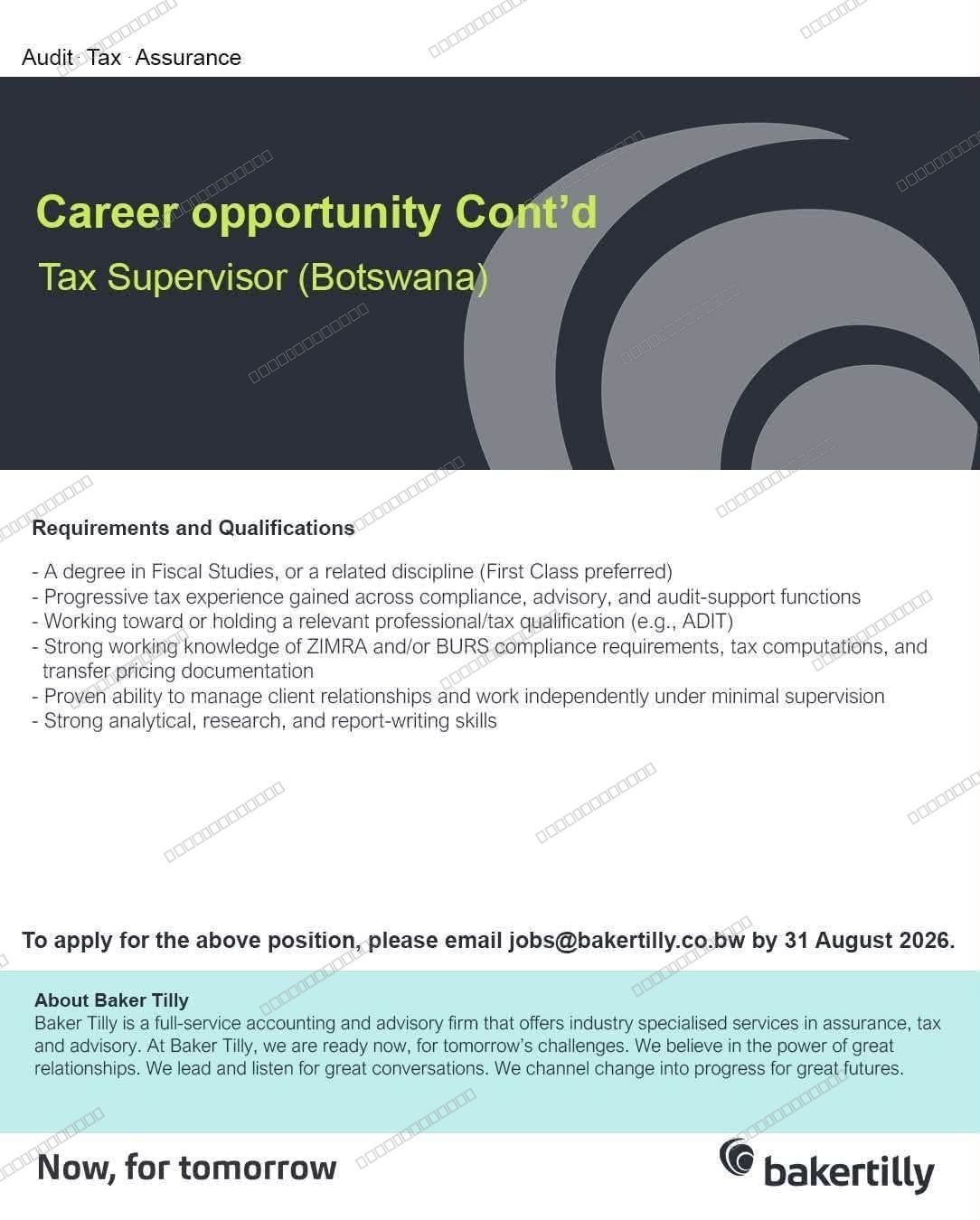 Original job advert — Jobs Botswana