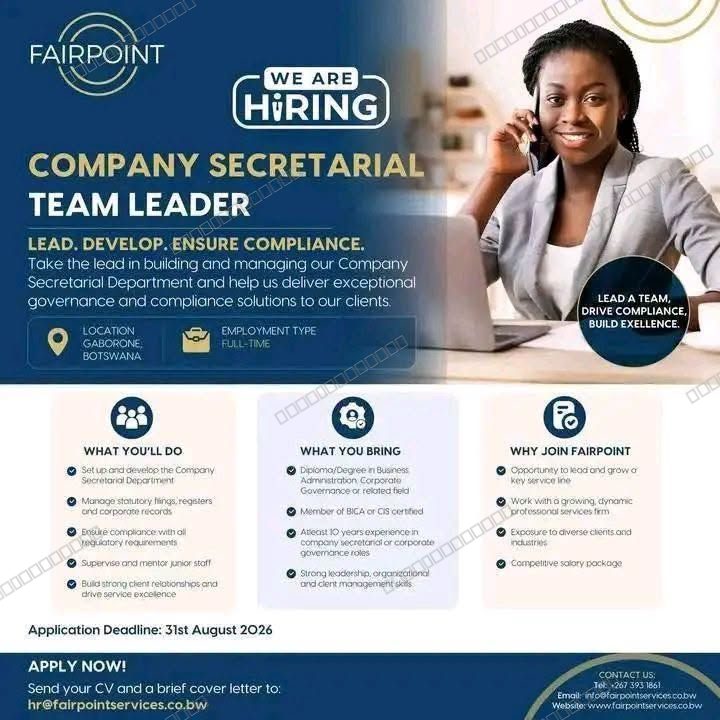 Original job advert — Jobs Botswana