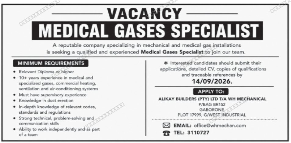 Original job advert — Jobs Botswana