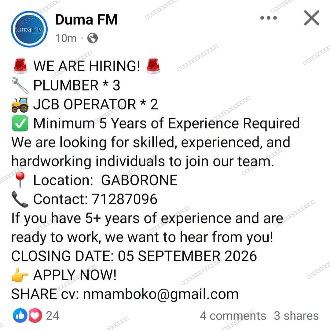 Original job advert — Jobs Botswana