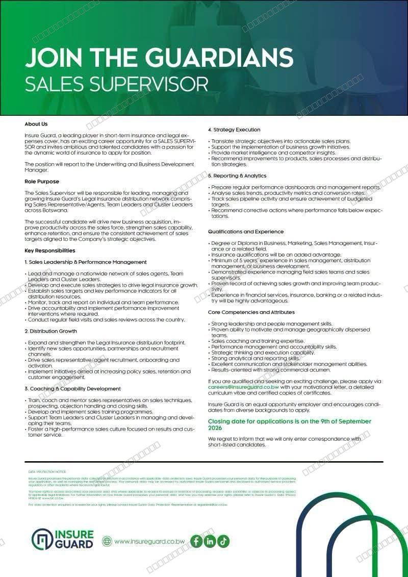 Original job advert — Jobs Botswana