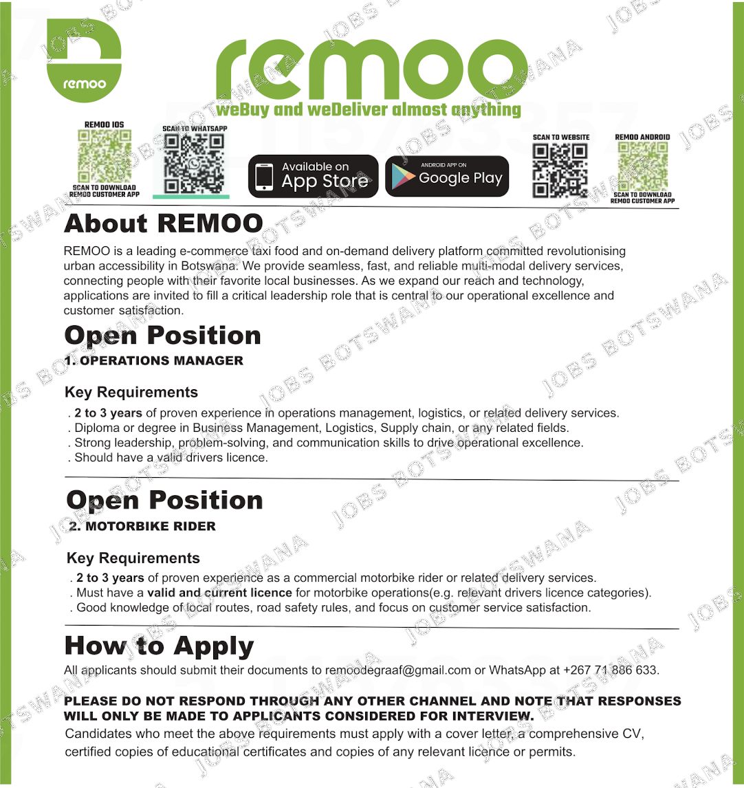 Original job advert — Jobs Botswana