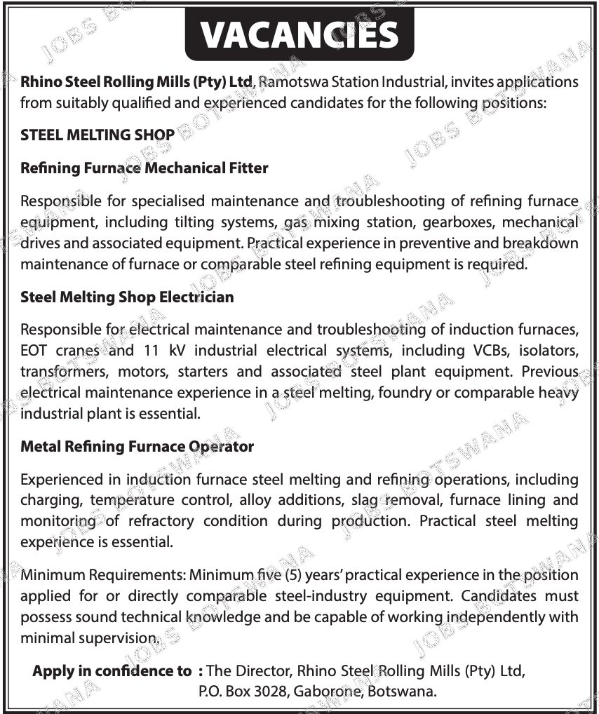 Original job advert — Jobs Botswana