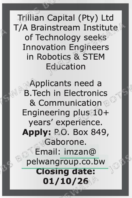Original job advert — Jobs Botswana
