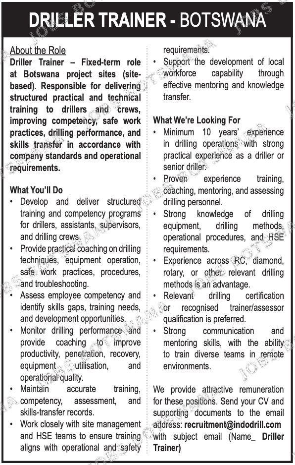 Original job advert — Jobs Botswana