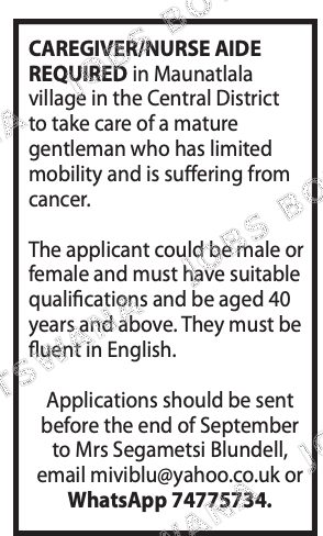 Original job advert — Jobs Botswana
