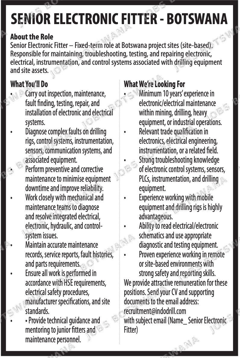 Original job advert — Jobs Botswana
