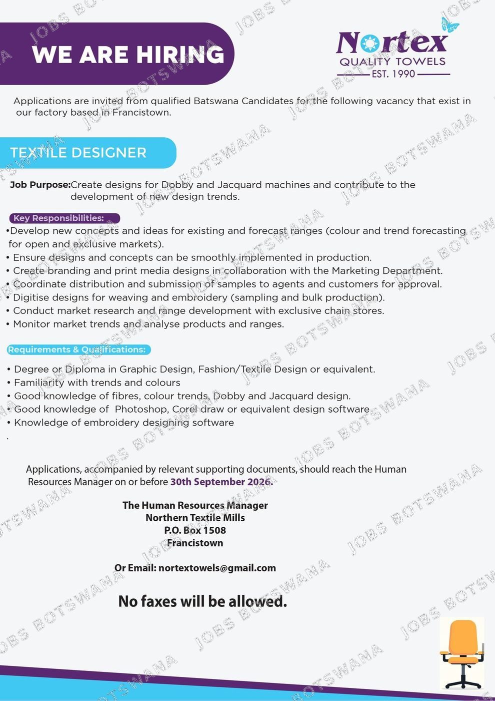 Original job advert — Jobs Botswana