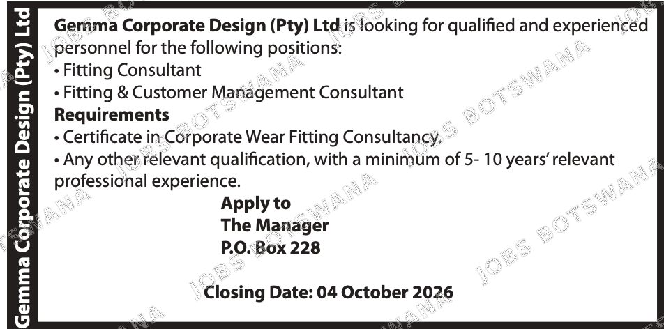 Original job advert — Jobs Botswana