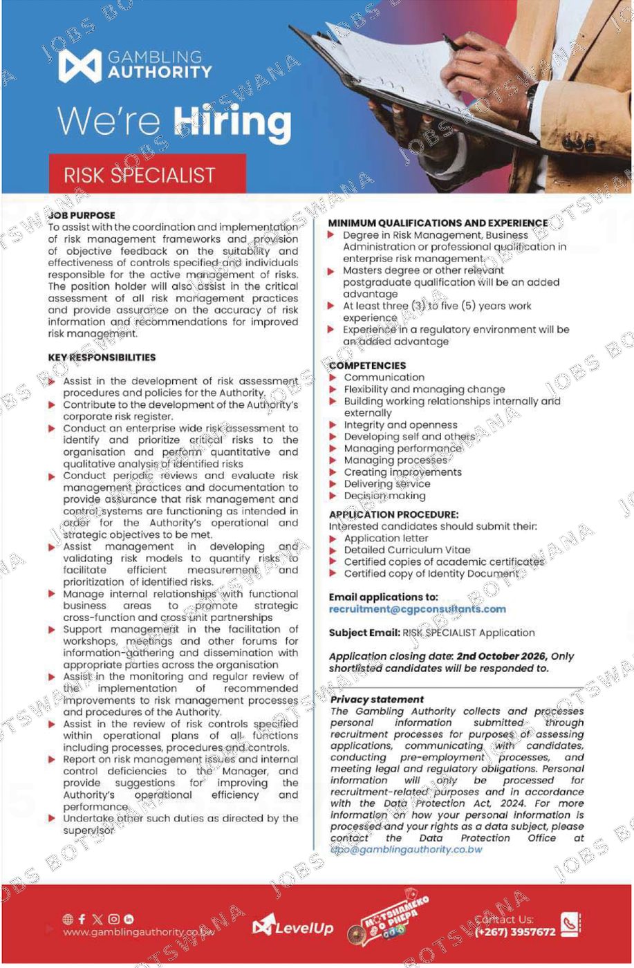 Original job advert — Jobs Botswana