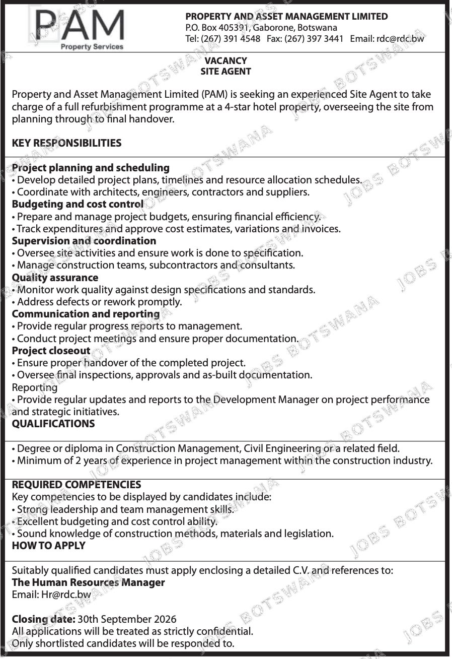 Original job advert — Jobs Botswana
