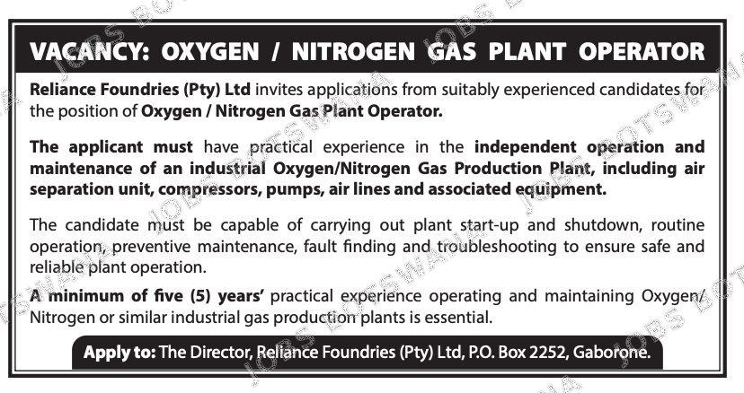 Original job advert — Jobs Botswana