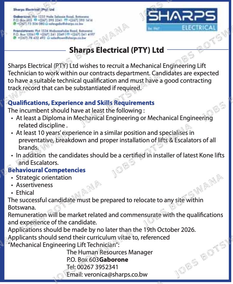 Original job advert — Jobs Botswana